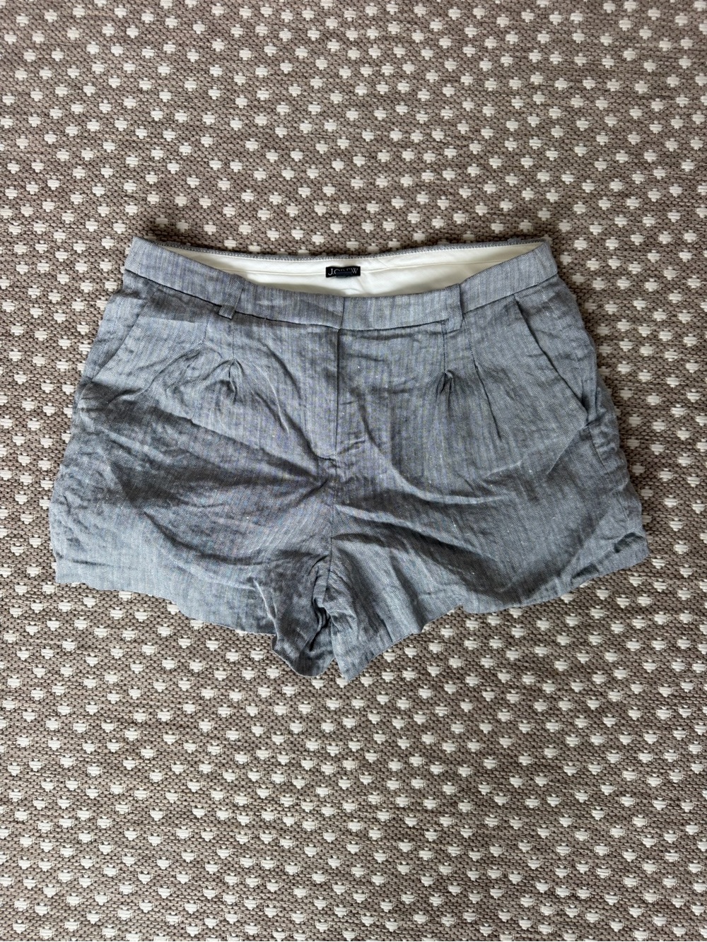 J. Crew Light Gray Linen-Blend Tailored Shorts